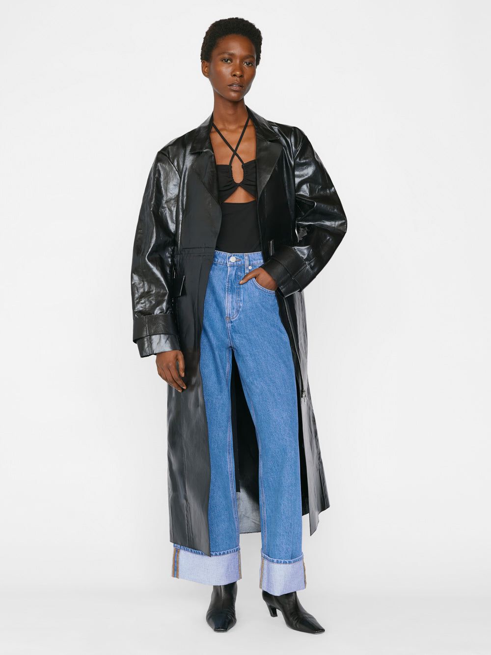 Oil Coated Overcoat -- Noir sold by Frame Denim product image thumbnail 2