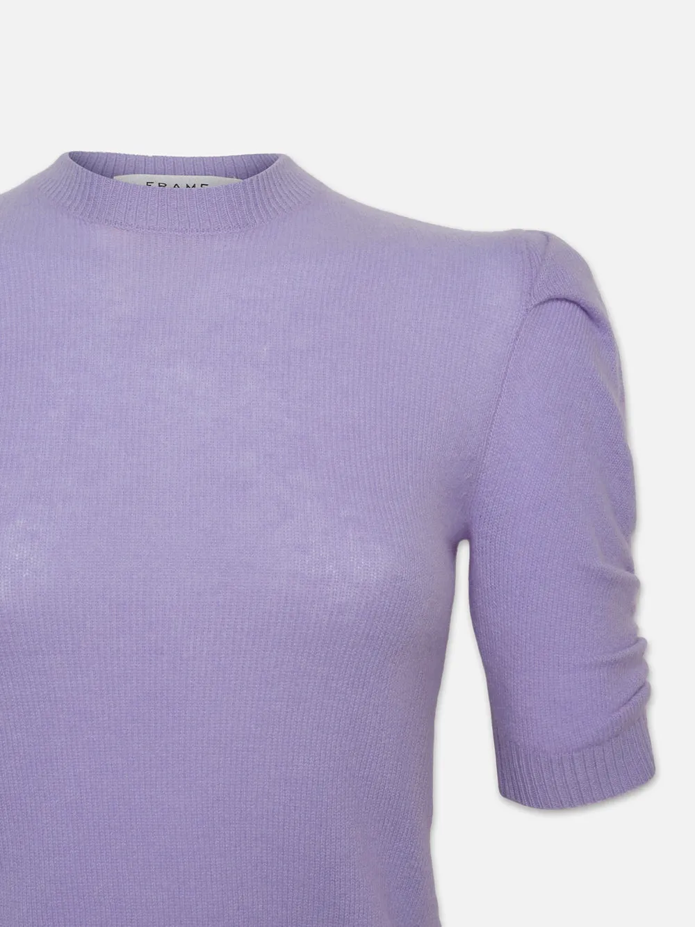 Ruched Sleeve Cashmere Sweater -- Lilac sold by Frame Denim product image thumbnail 2