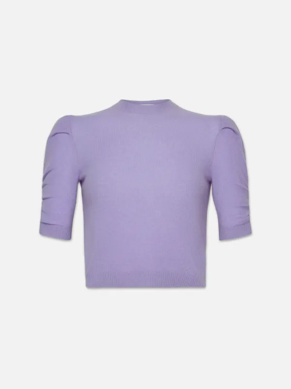 Ruched Sleeve Cashmere Sweater -- Lilac sold by Frame Denim