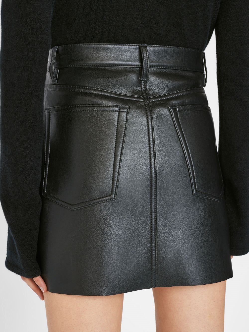 Recycled Leather Le High 'N' Tight Skirt -- Noir sold by Frame Denim product image thumbnail 3