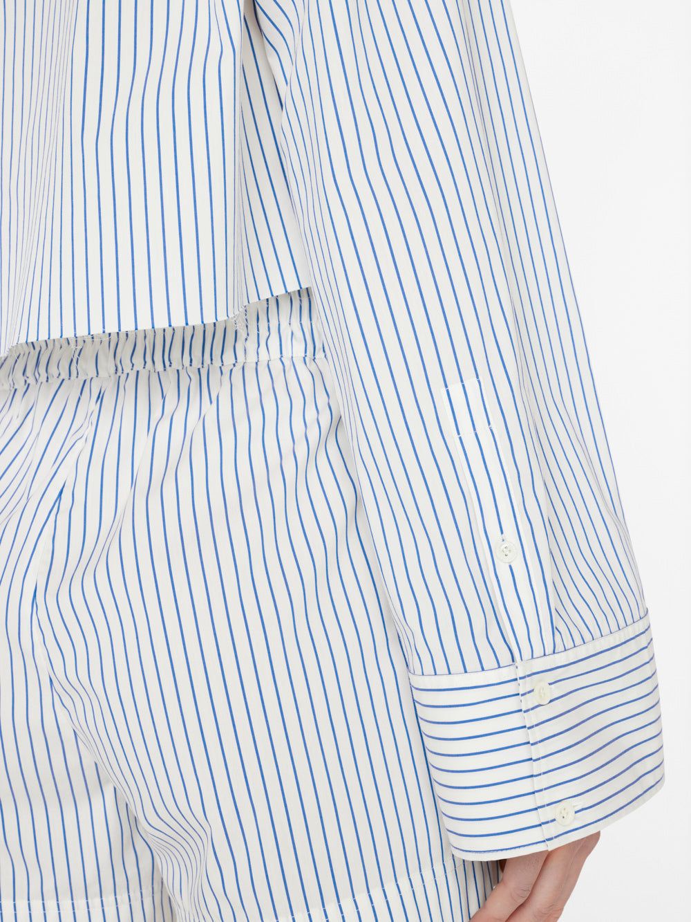 Cropped Wide Sleeve Shirt -- Cobalt Multi sold by Frame Denim product image thumbnail 3