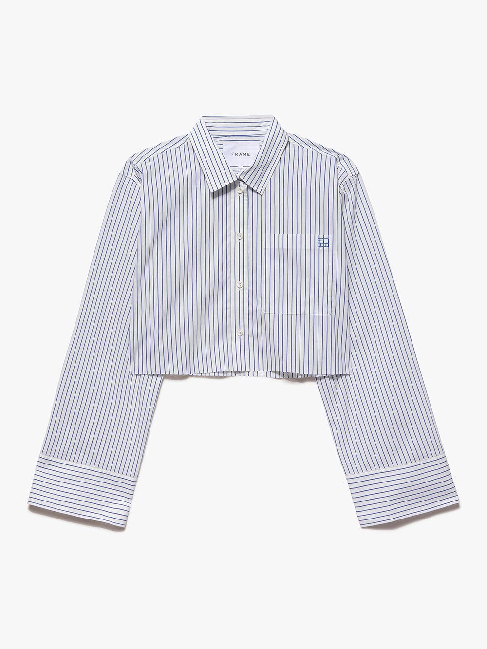 Cropped Wide Sleeve Shirt -- Cobalt Multi sold by Frame Denim product image thumbnail 9