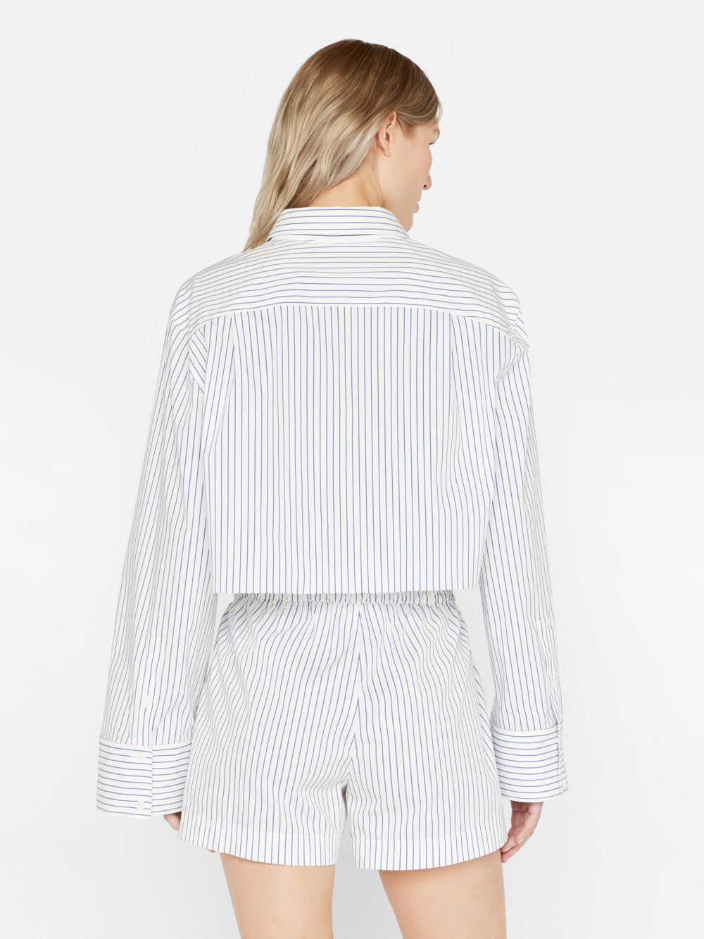 Cropped Wide Sleeve Shirt -- Cobalt Multi sold by Frame Denim product image thumbnail 7