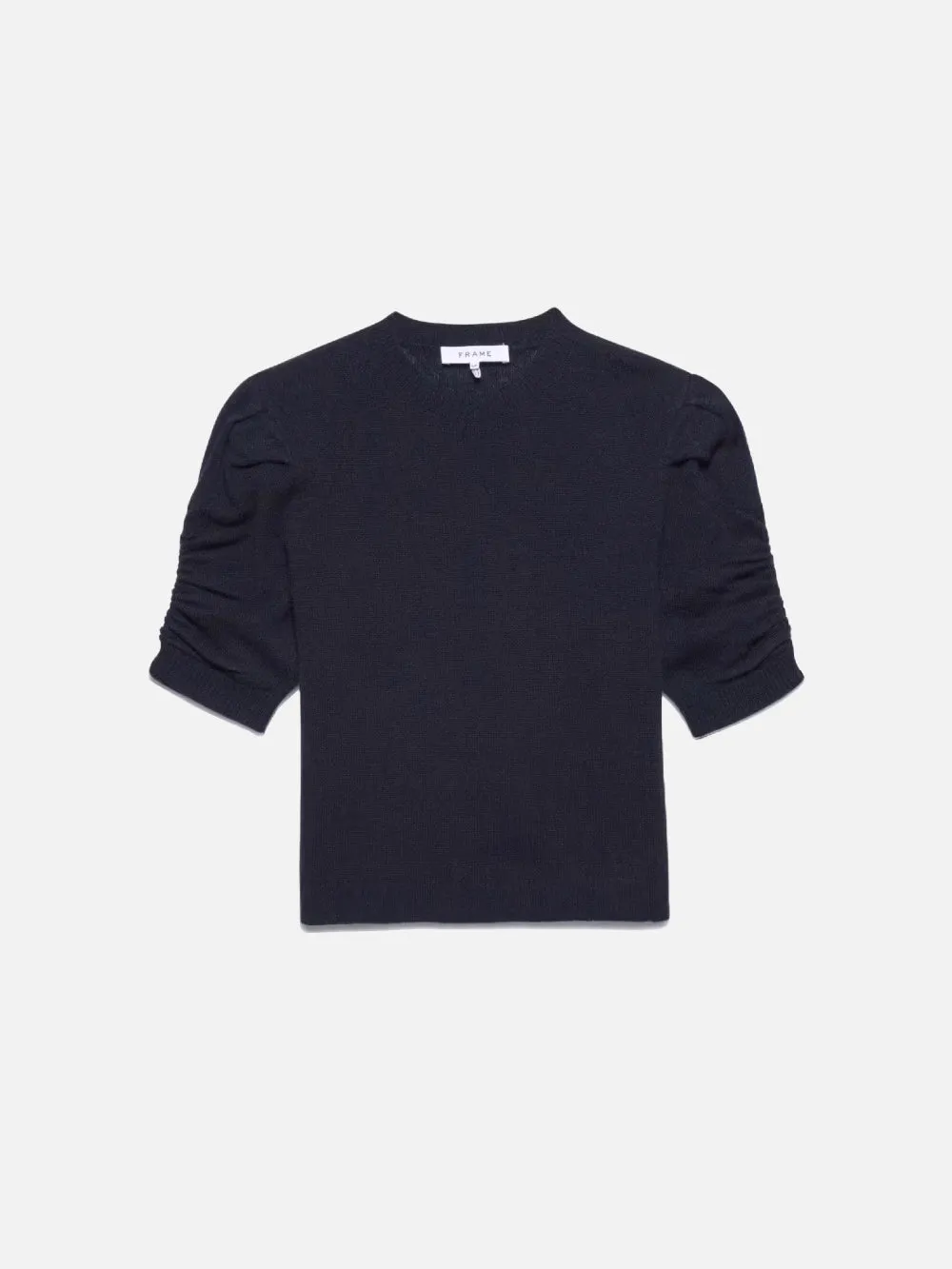 Ruched Sleeve Cashmere Sweater -- Navy sold by Frame Denim