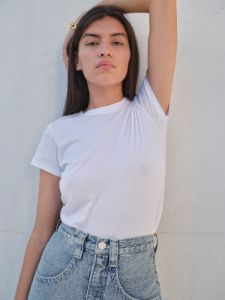 The Baby Tee -- White sold by Frame Denim