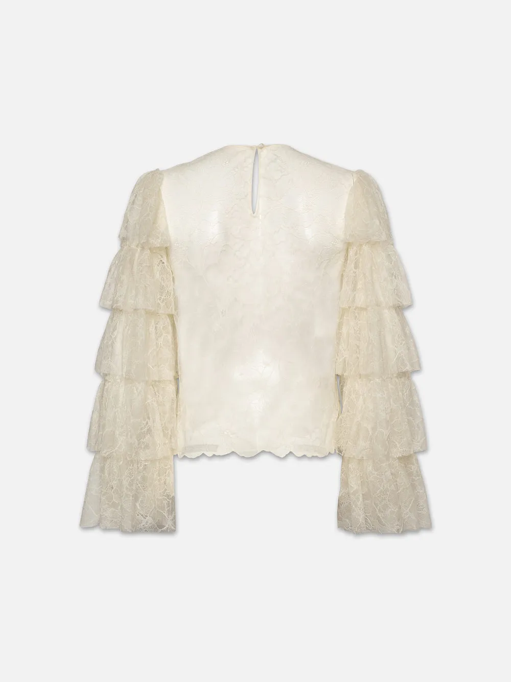 Layered Ruffle Sleeve Blouse -- Cream sold by Frame Denim product image thumbnail 5