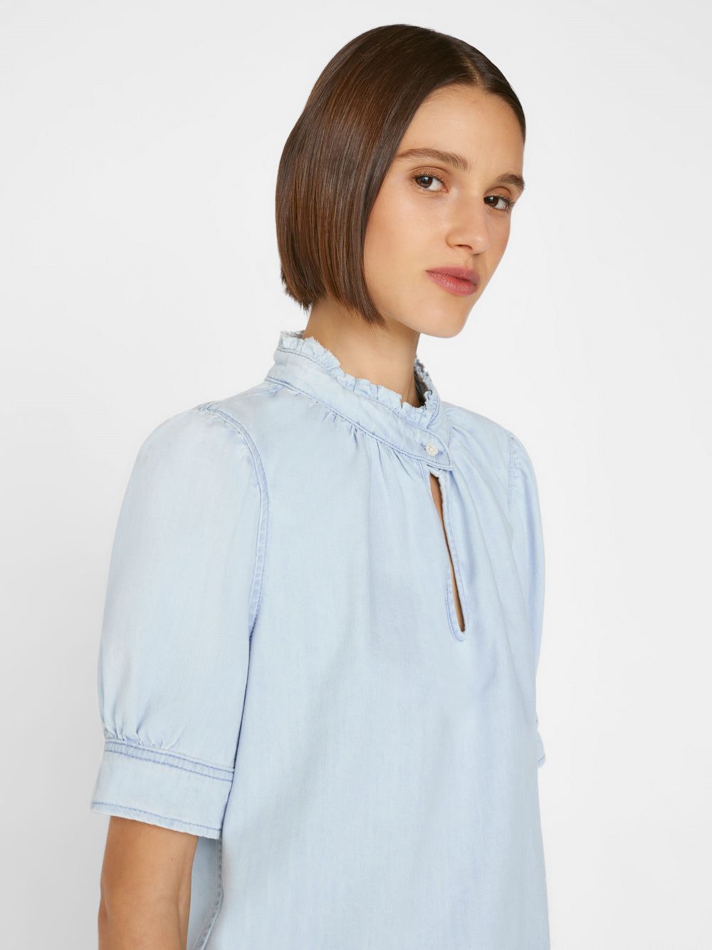 Deep V Ruffle Collar Top -- Thrill sold by Frame Denim product image thumbnail 8
