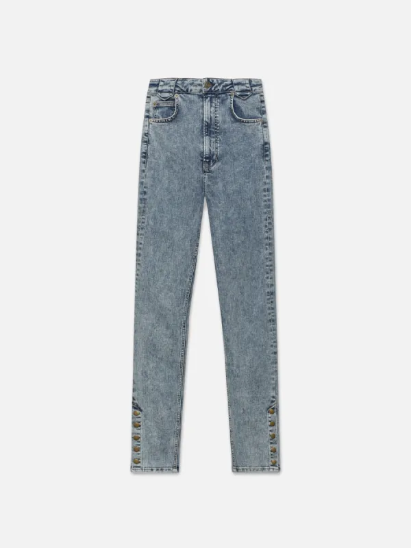 The Snapped Denim Legging -- Esther made by Frame Denim