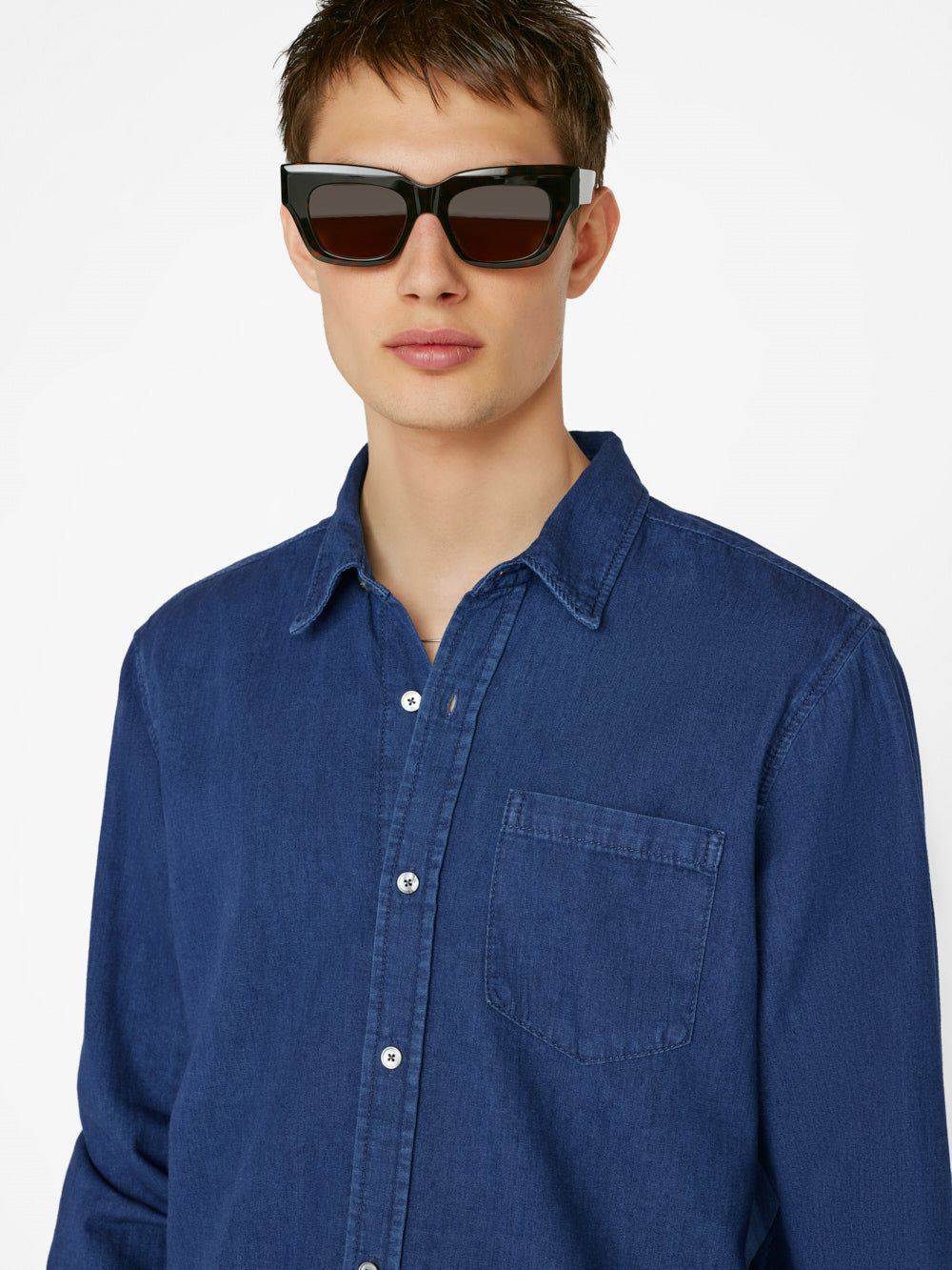 Chambray Long Sleeve Shirt -- Maritime sold by Frame Denim product image thumbnail 8