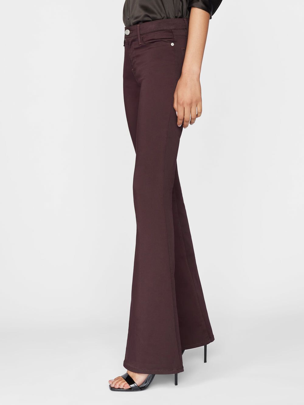Le High Flare Sateen -- Burgundy sold by Frame Denim product image thumbnail 5
