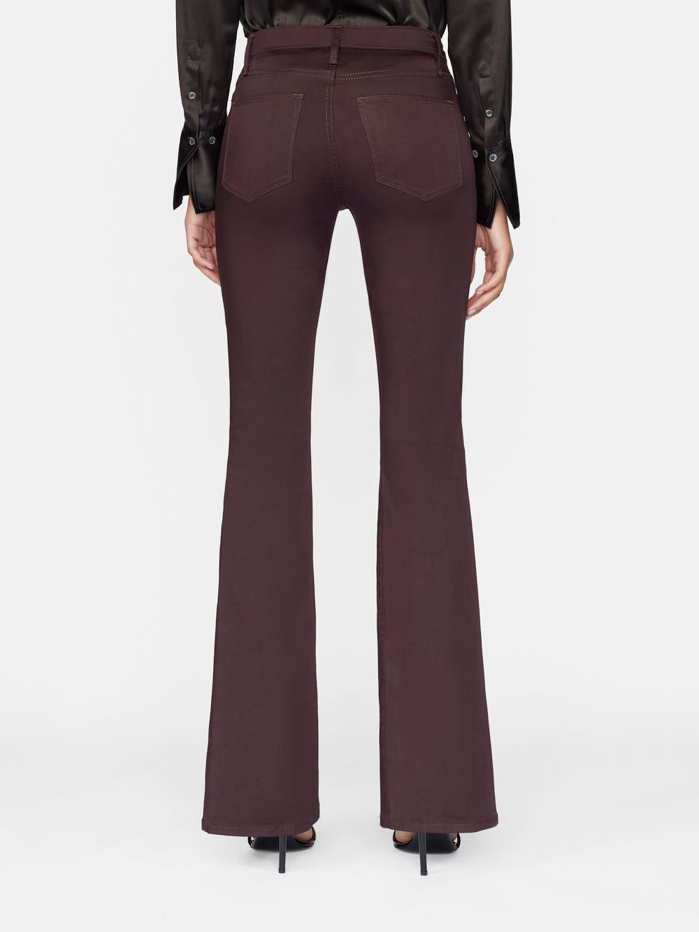 Le High Flare Sateen -- Burgundy sold by Frame Denim product image thumbnail 6