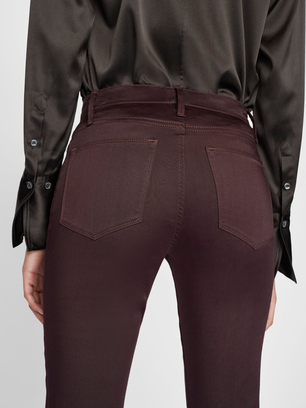 Le High Flare Sateen -- Burgundy sold by Frame Denim product image thumbnail 3