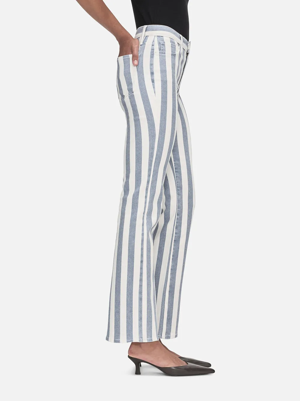 Le Easy Flare -- Clear Blue Stripe sold by Frame Denim product image thumbnail 4