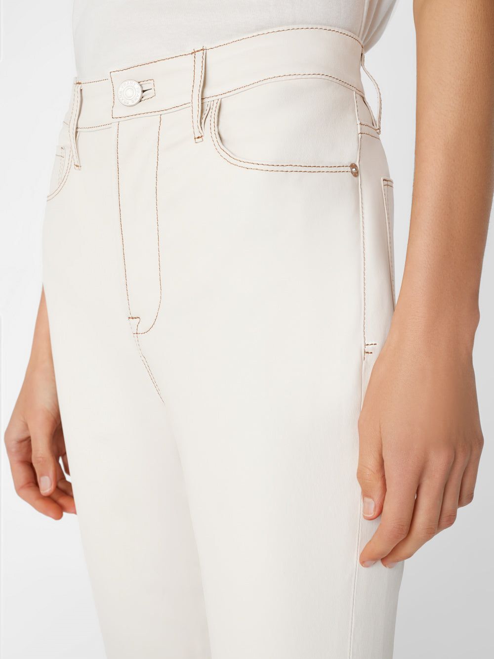 Leather Le Super High Straight -- Bone sold by Frame Denim product image thumbnail 4