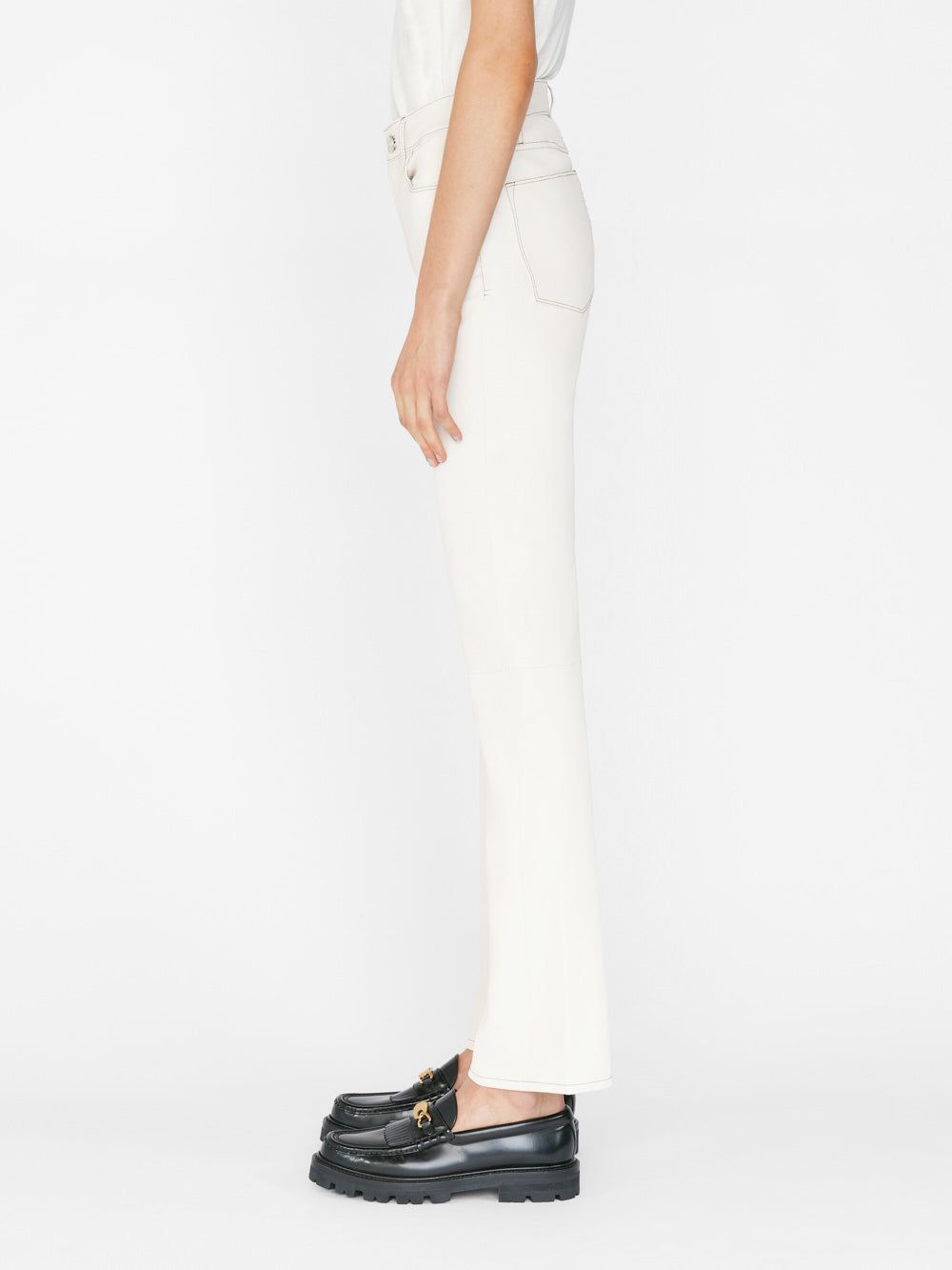 Leather Le Super High Straight -- Bone sold by Frame Denim product image thumbnail 5