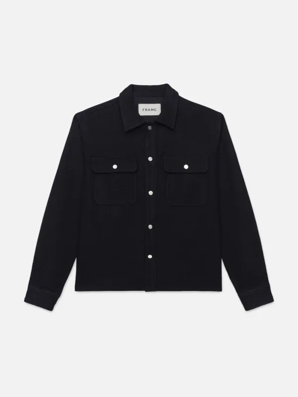 Textured Overshirt Jacket -- Dark Navy sold by Frame Denim
