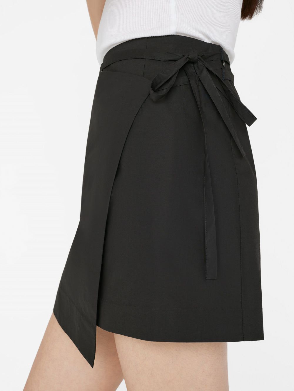 Wrap Mini Skirt -- Noir sold by Frame Denim product image thumbnail 4