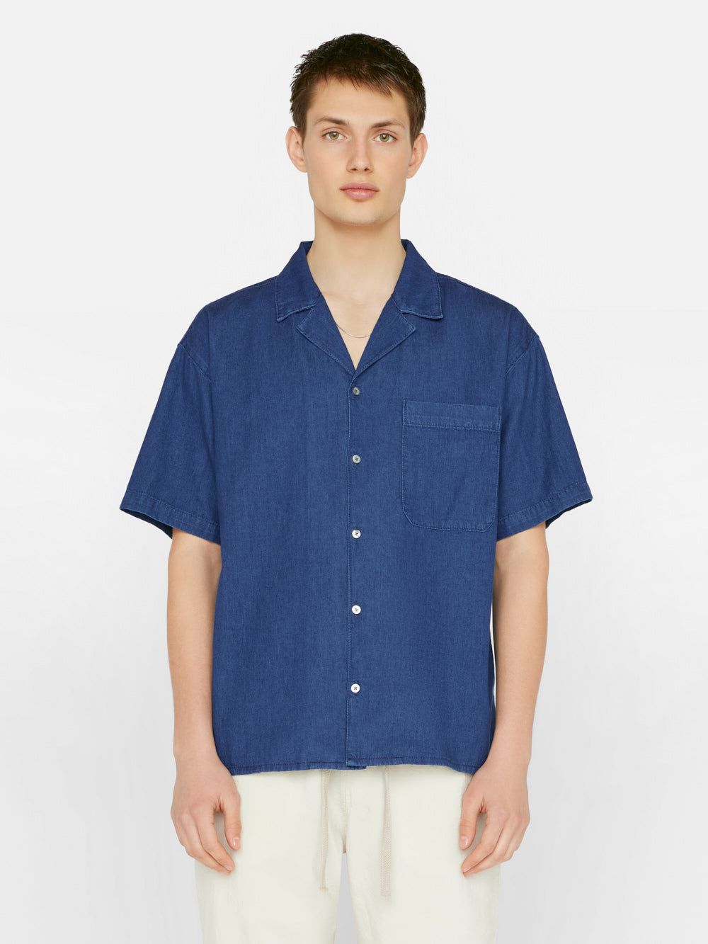 Chambray Camp Collar Shirt -- Maritime sold by Frame Denim product image thumbnail 3
