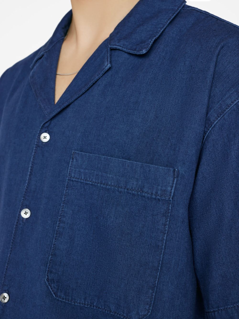 Chambray Camp Collar Shirt -- Maritime sold by Frame Denim product image thumbnail 4