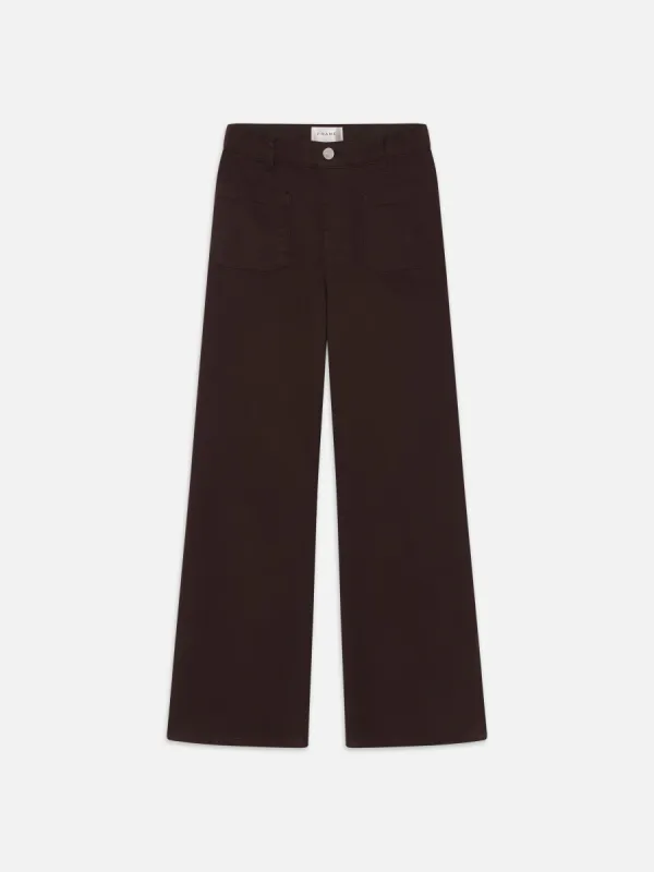 Le Slim Palazzo Bardot Pocket -- Espresso sold by Frame Denim