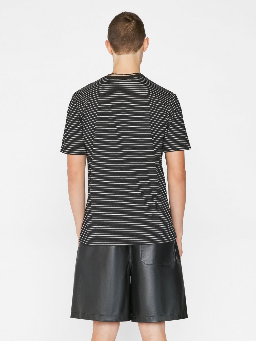 FRAME Logo Skinny Stripe Tee -- Noir/ Off White sold by Frame Denim product image thumbnail 8