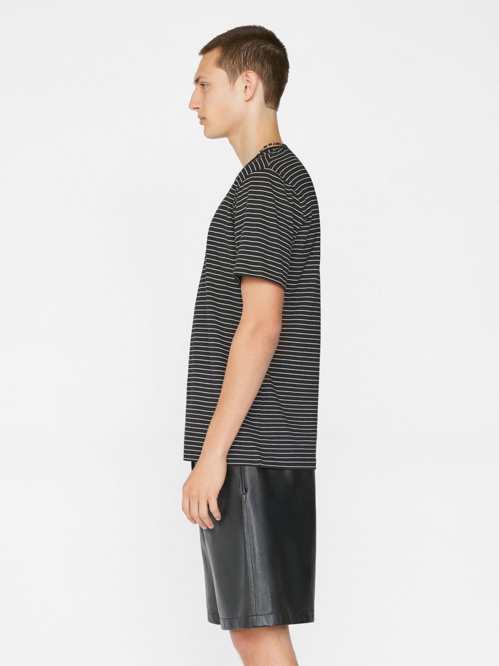 FRAME Logo Skinny Stripe Tee -- Noir/ Off White sold by Frame Denim product image thumbnail 7
