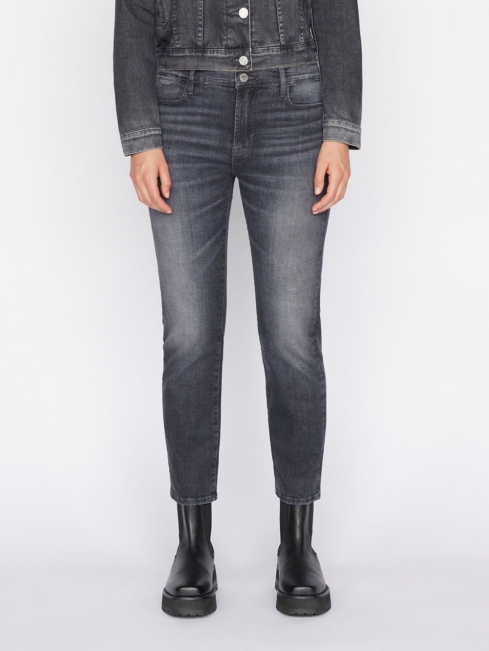 Le High Straight -- Black Oak sold by Frame Denim