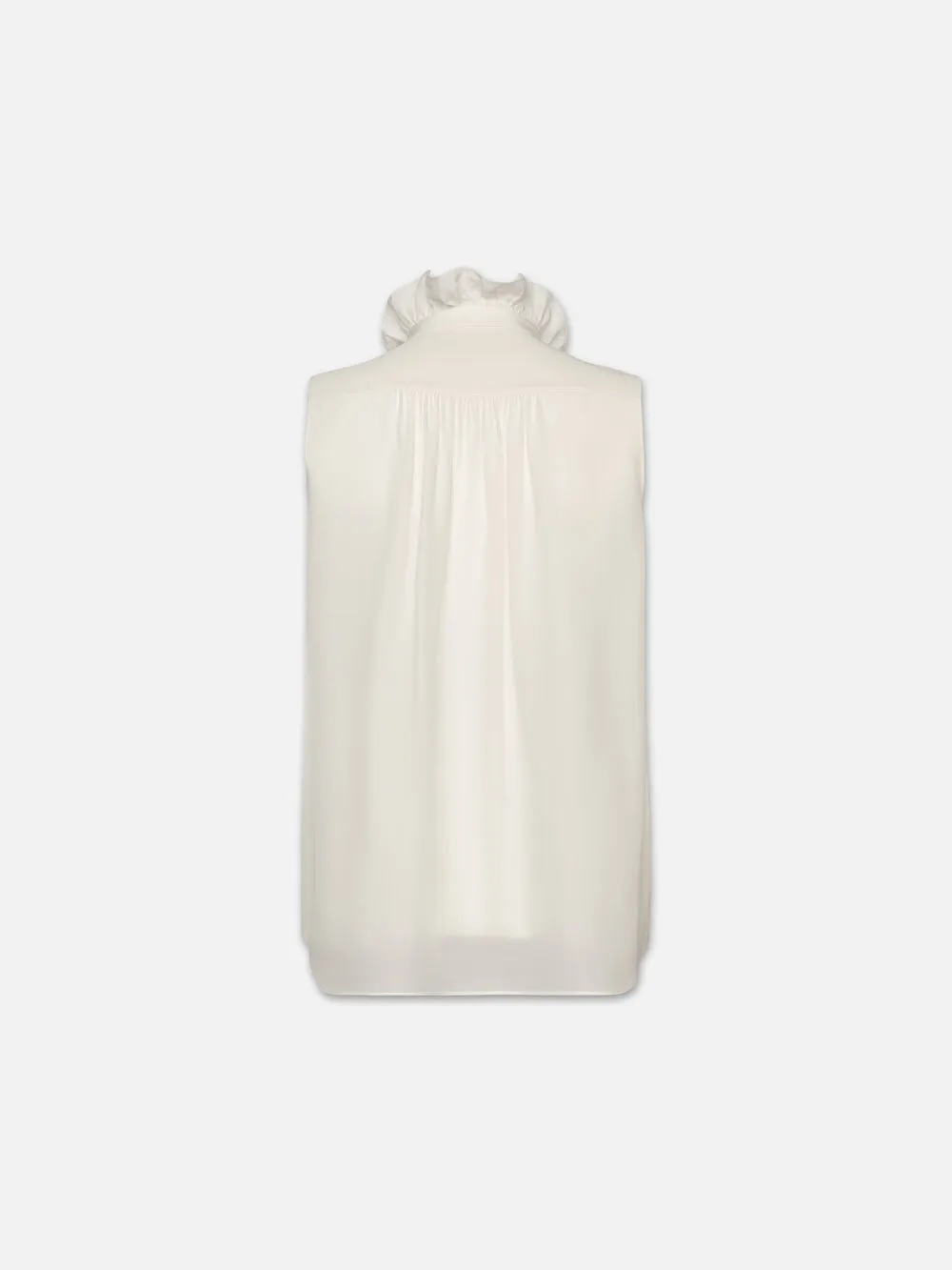 Sleeveless Ruffle Front Blouse -- Cream sold by Frame Denim product image thumbnail 4