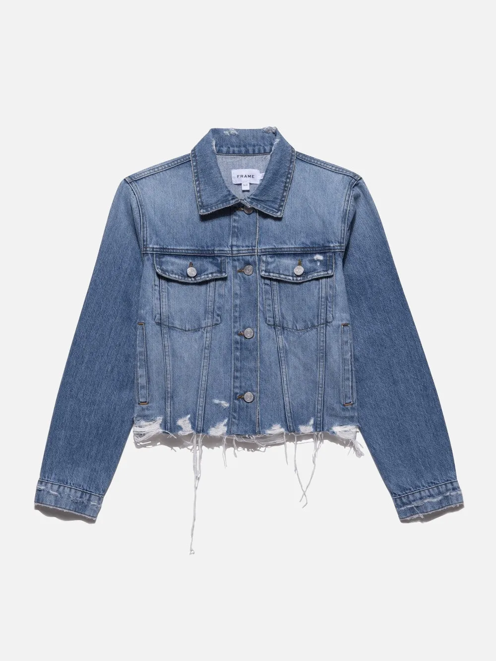 Le Vintage Jacket Raw Hem -- Rossum Rips sold by Frame Denim