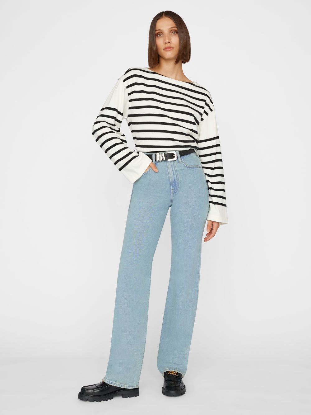 Slouchy Mariner Long Sleeve Tee -- Noir Multi sold by Frame Denim product image thumbnail 2