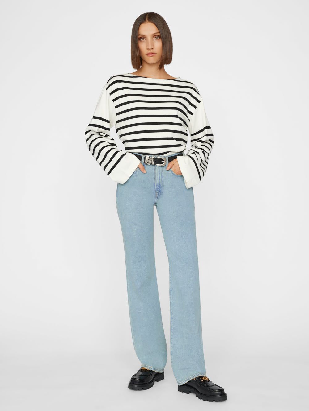 Slouchy Mariner Long Sleeve Tee -- Noir Multi sold by Frame Denim product image thumbnail 7