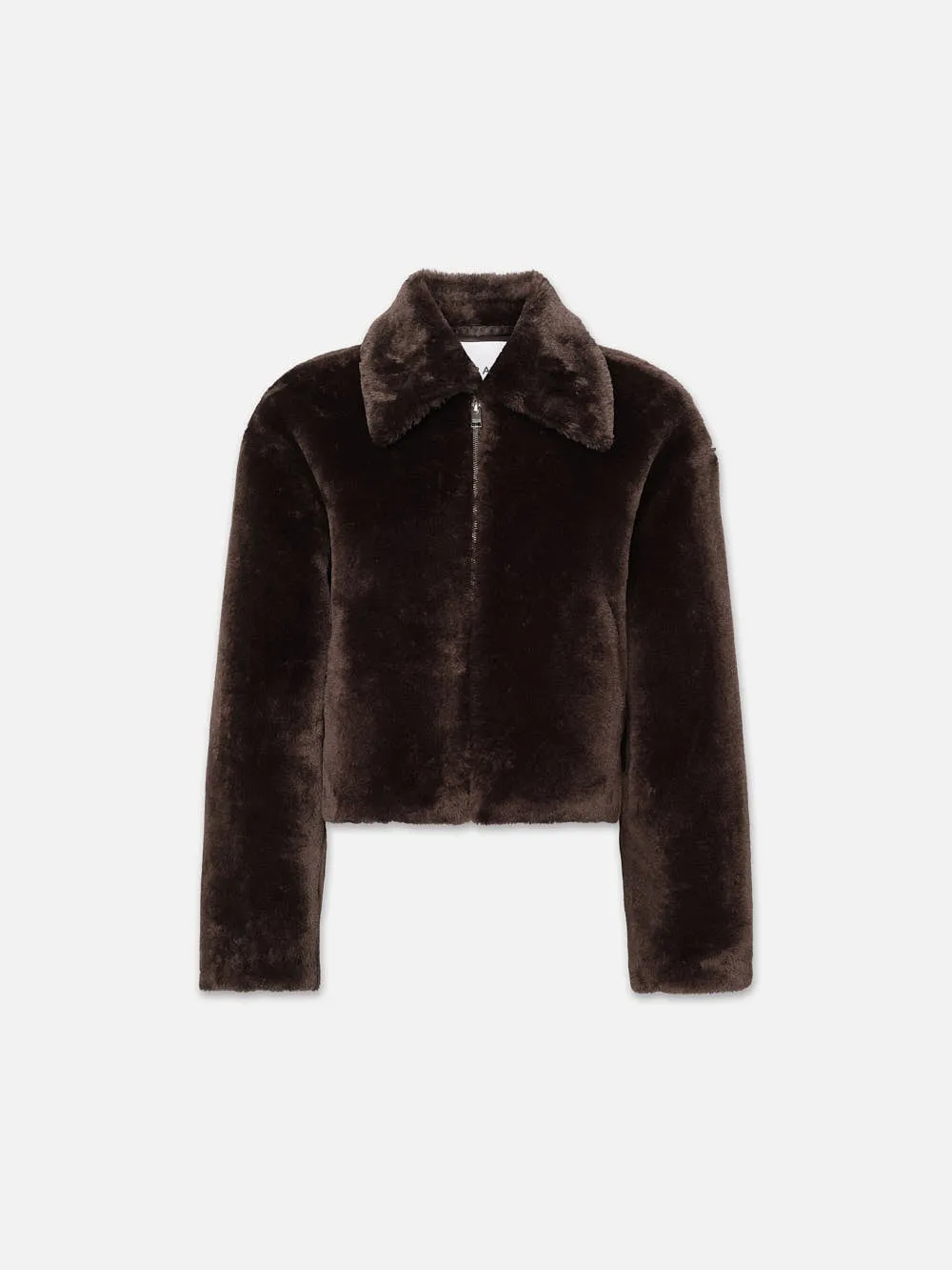 Faux Fur Zip Up Jacket -- Espresso sold by Frame Denim