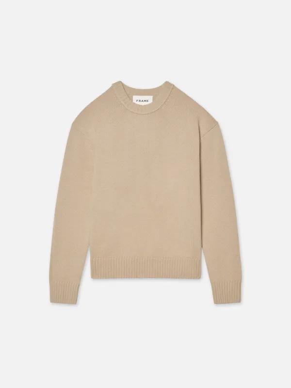 Cashmere Crewneck Sweater -- Sand Beige sold by Frame Denim