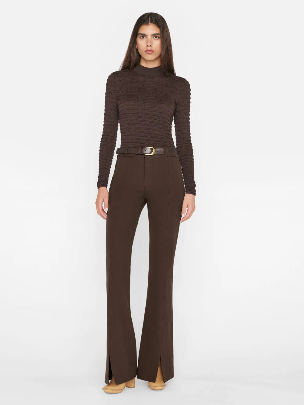 Le High Flare Split Trouser -- Espresso sold by Frame Denim product image thumbnail 2