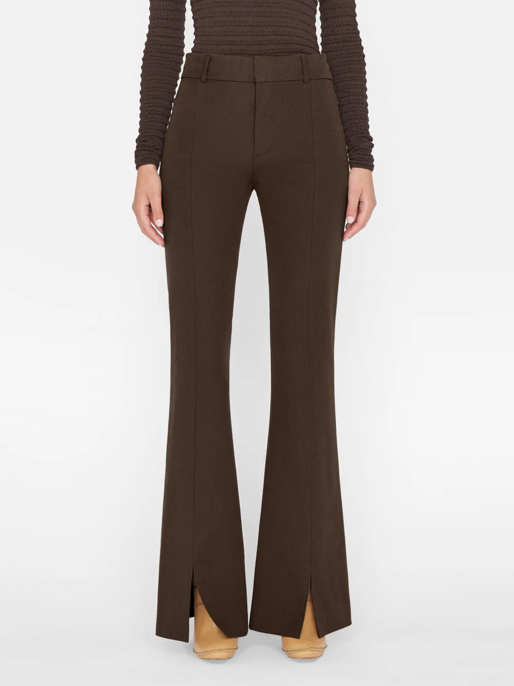 Le High Flare Split Trouser -- Espresso sold by Frame Denim product image thumbnail 3