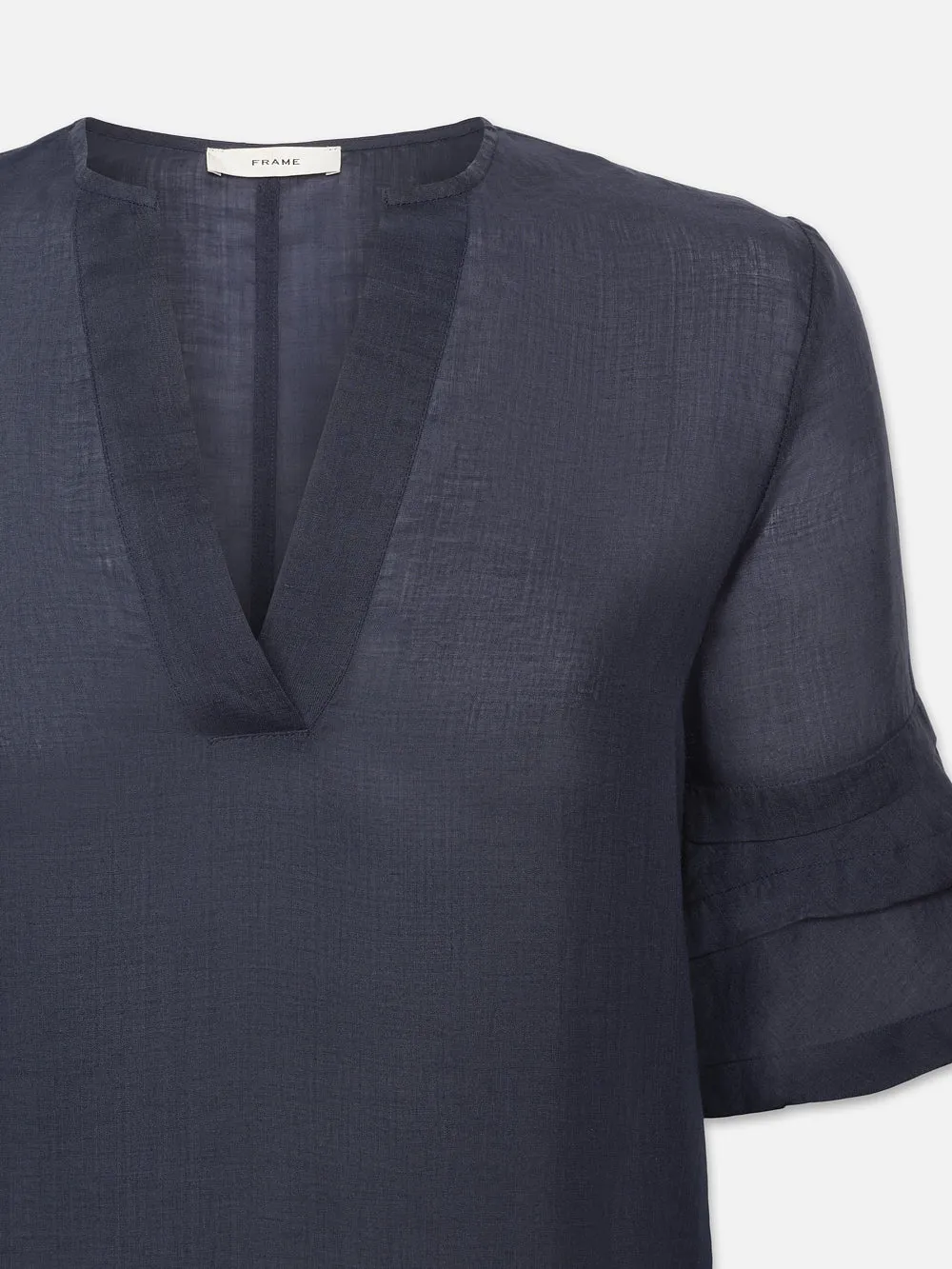Tiered Ruffle Short Sleeve Blouse -- Navy sold by Frame Denim product image thumbnail 2