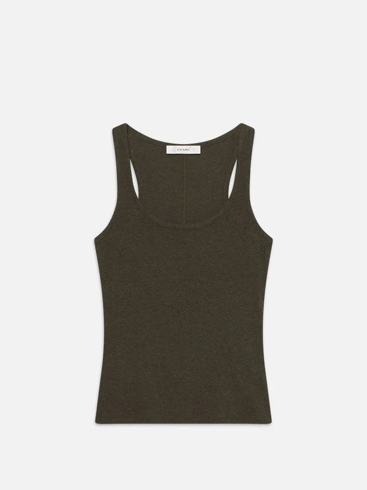 Rib Scoop Neck Tank -- Rich Military Heather sold by Frame Denim