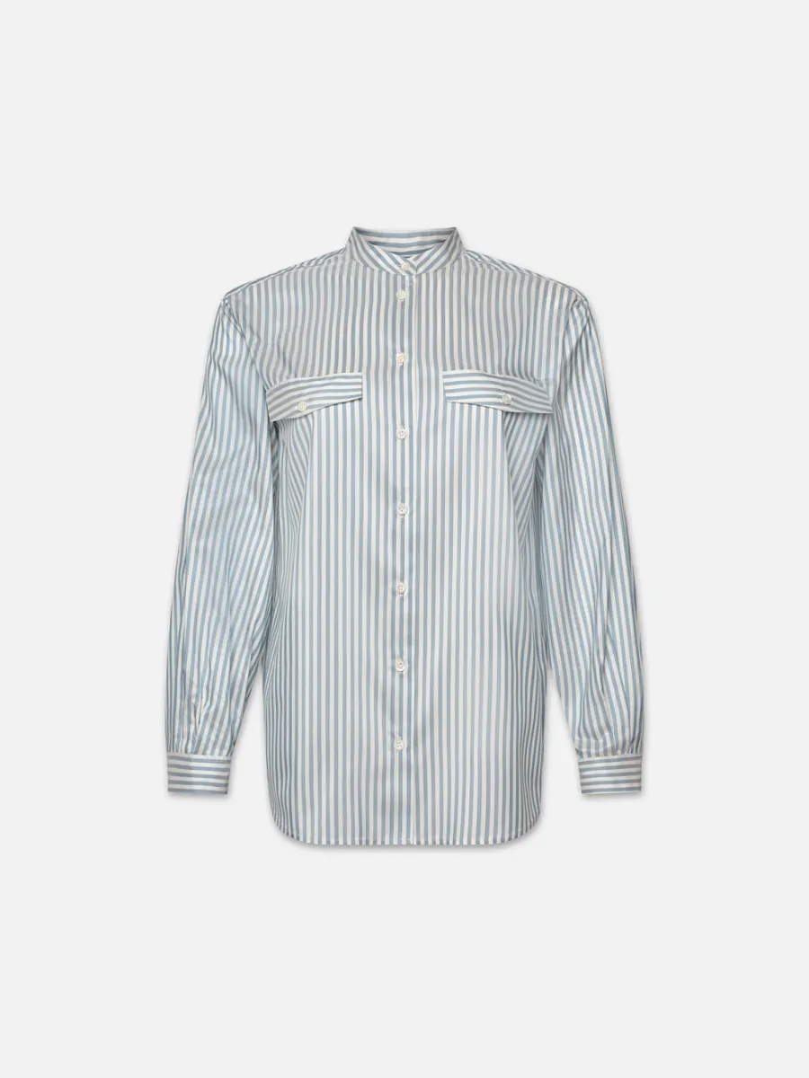 Femme Pocket Shirt -- Sky Blue Multi sold by Frame Denim