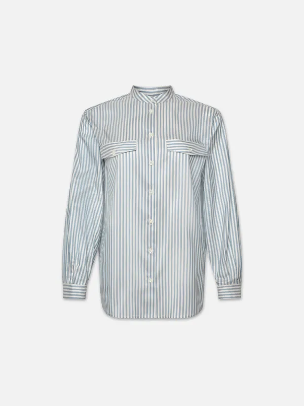 Femme Pocket Shirt -- Sky Blue Multi sold by Frame Denim