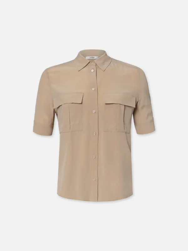Patch Pocket Button Down -- Khaki Tan sold by Frame Denim