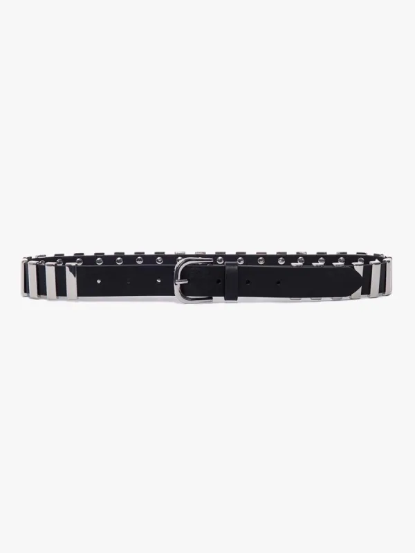 Timeless Buckle Militant Belt -- Noir/Silver made by Frame Denim