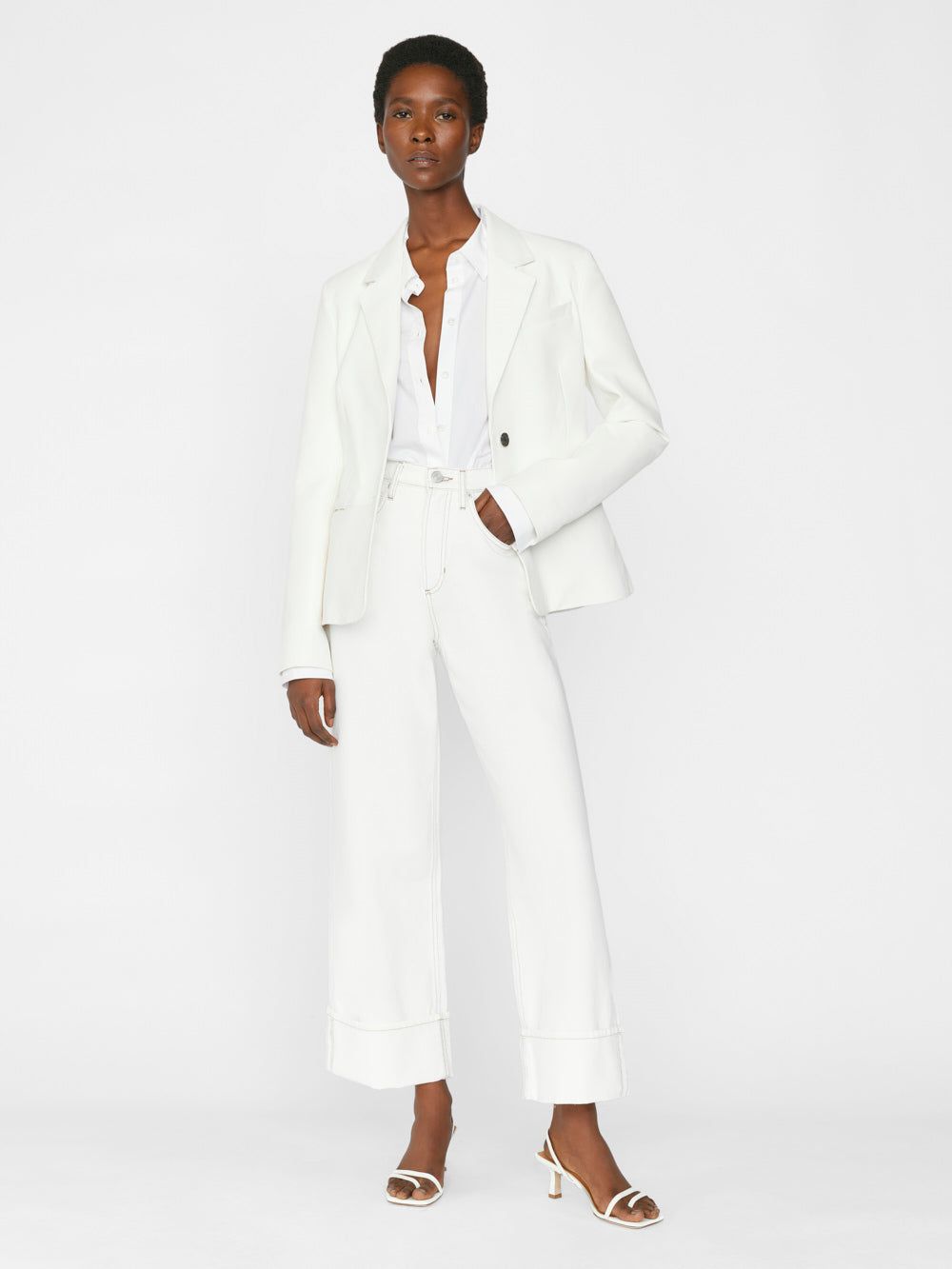 Rolled High Rise Wide Leg -- Ecru sold by Frame Denim product image thumbnail 2