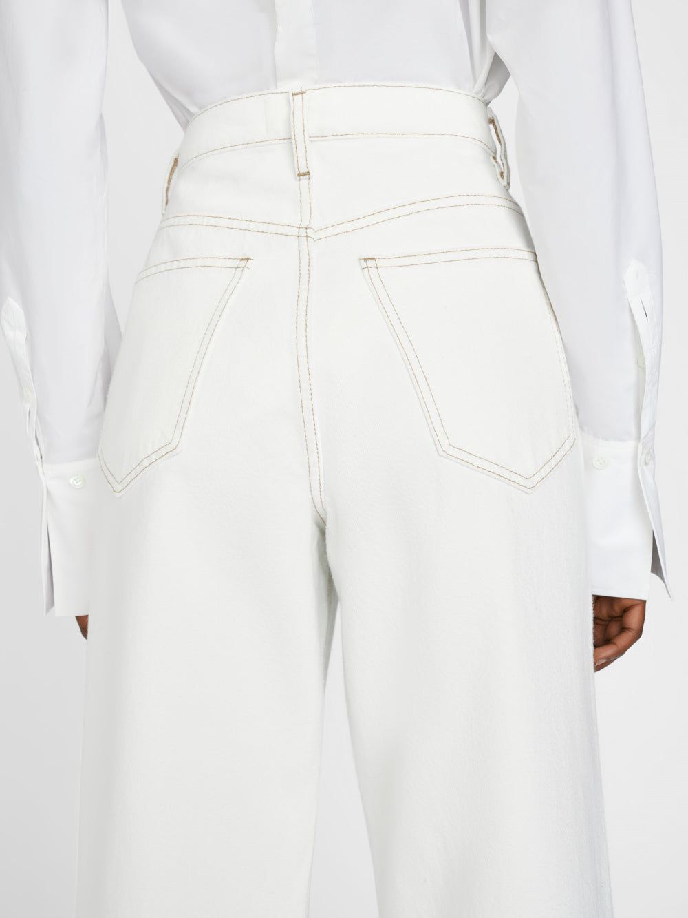 Rolled High Rise Wide Leg -- Ecru sold by Frame Denim product image thumbnail 4