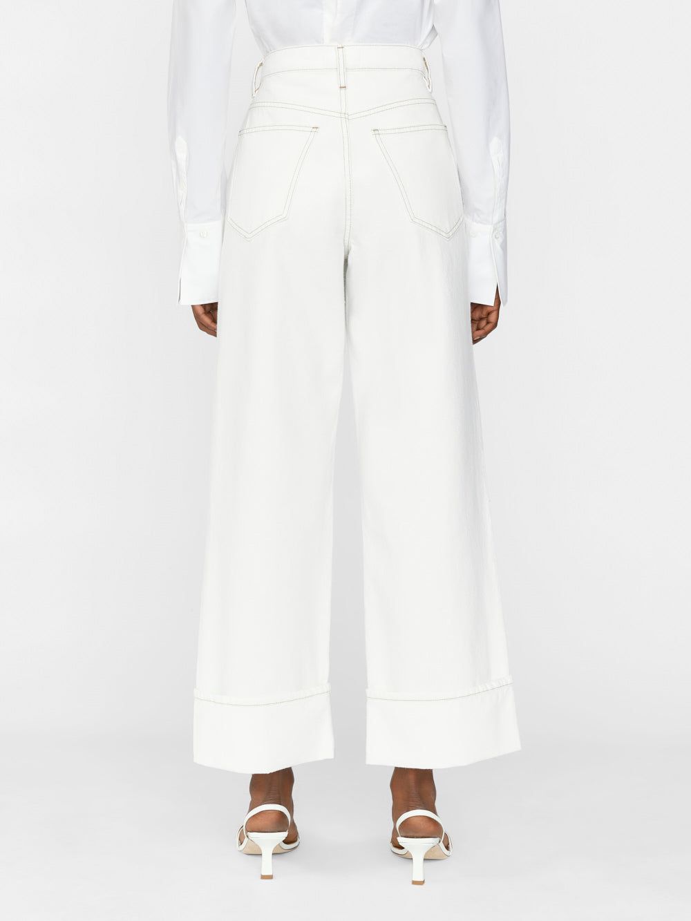 Rolled High Rise Wide Leg -- Ecru sold by Frame Denim product image thumbnail 6