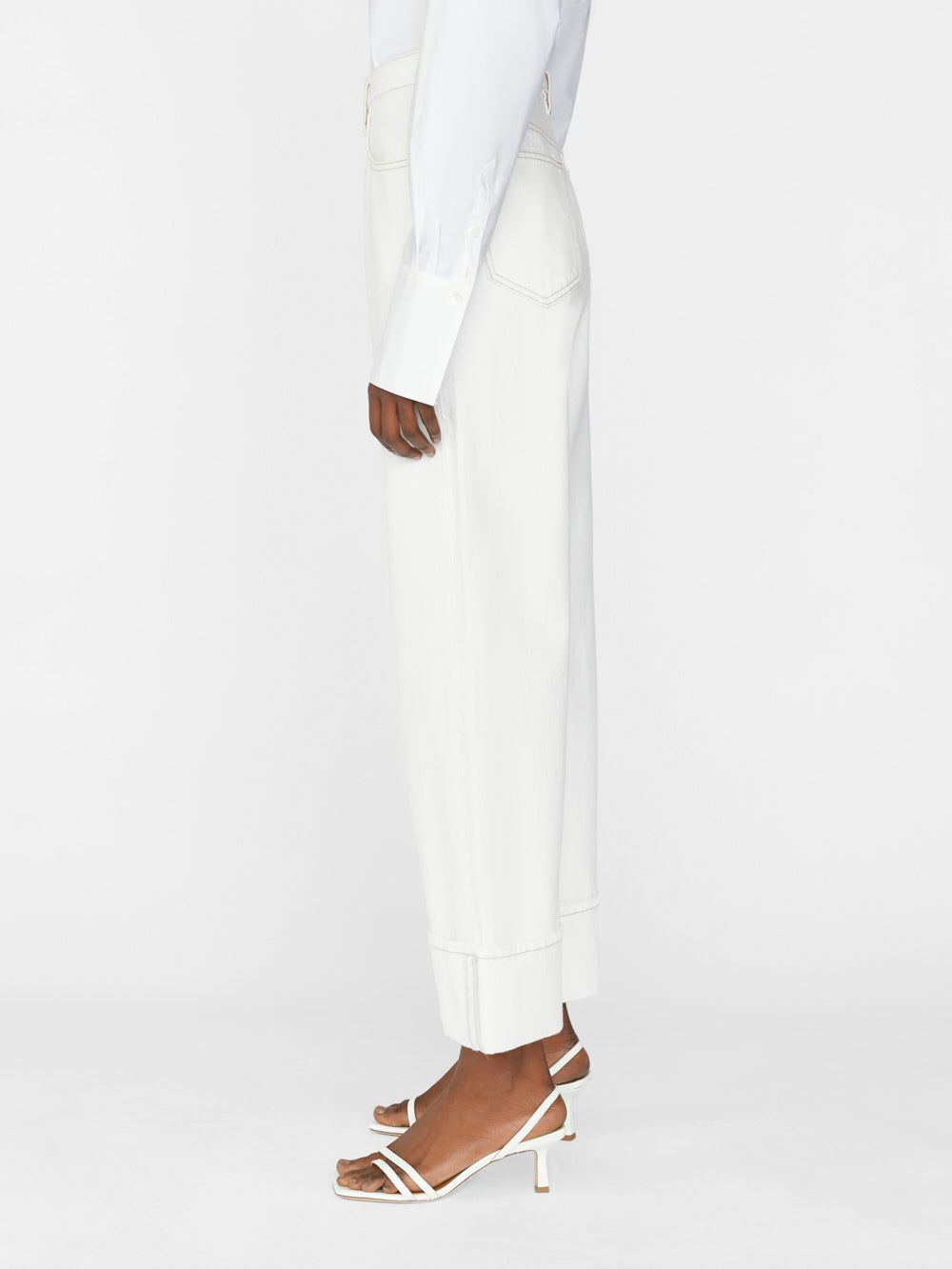 Rolled High Rise Wide Leg -- Ecru sold by Frame Denim product image thumbnail 5