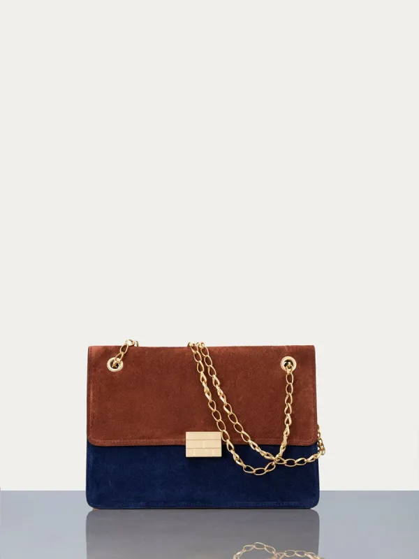 Le Signature Chain Medium -- Cognac Suede Mix sold by Frame Denim