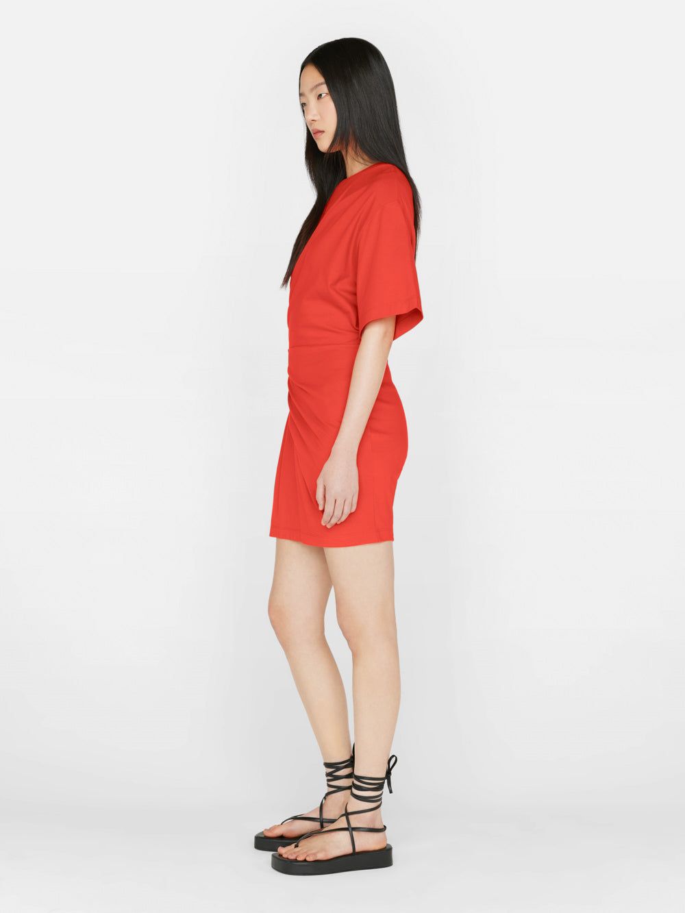 Draped Knit Mini Dress -- Red Orange sold by Frame Denim product image thumbnail 4