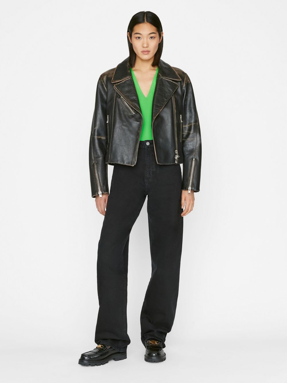 Le High Rise V -- Bright Peridot sold by Frame Denim product image thumbnail 3