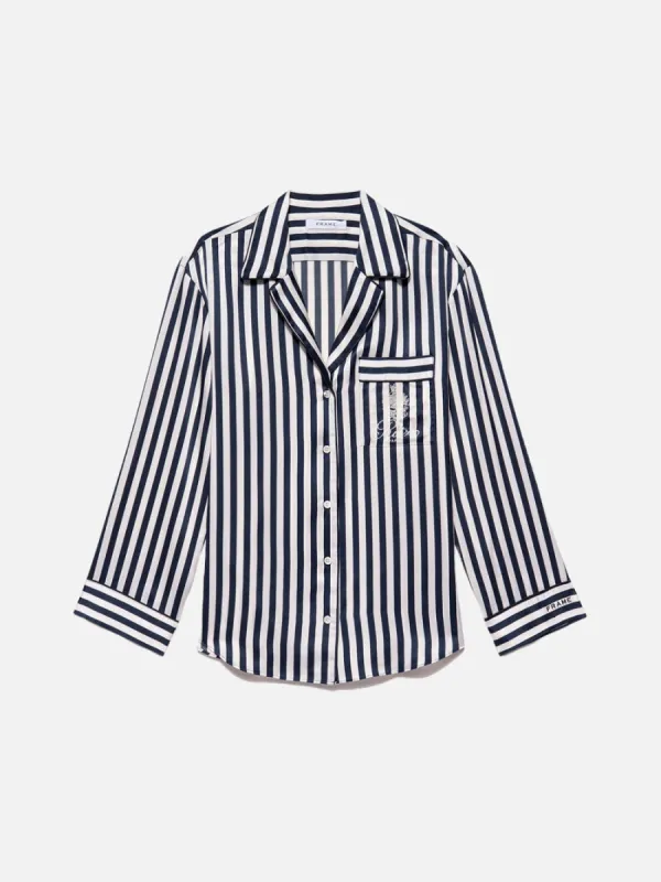 Ritz Women's Pj Set Shirt -- Navy Multi made by Frame Denim