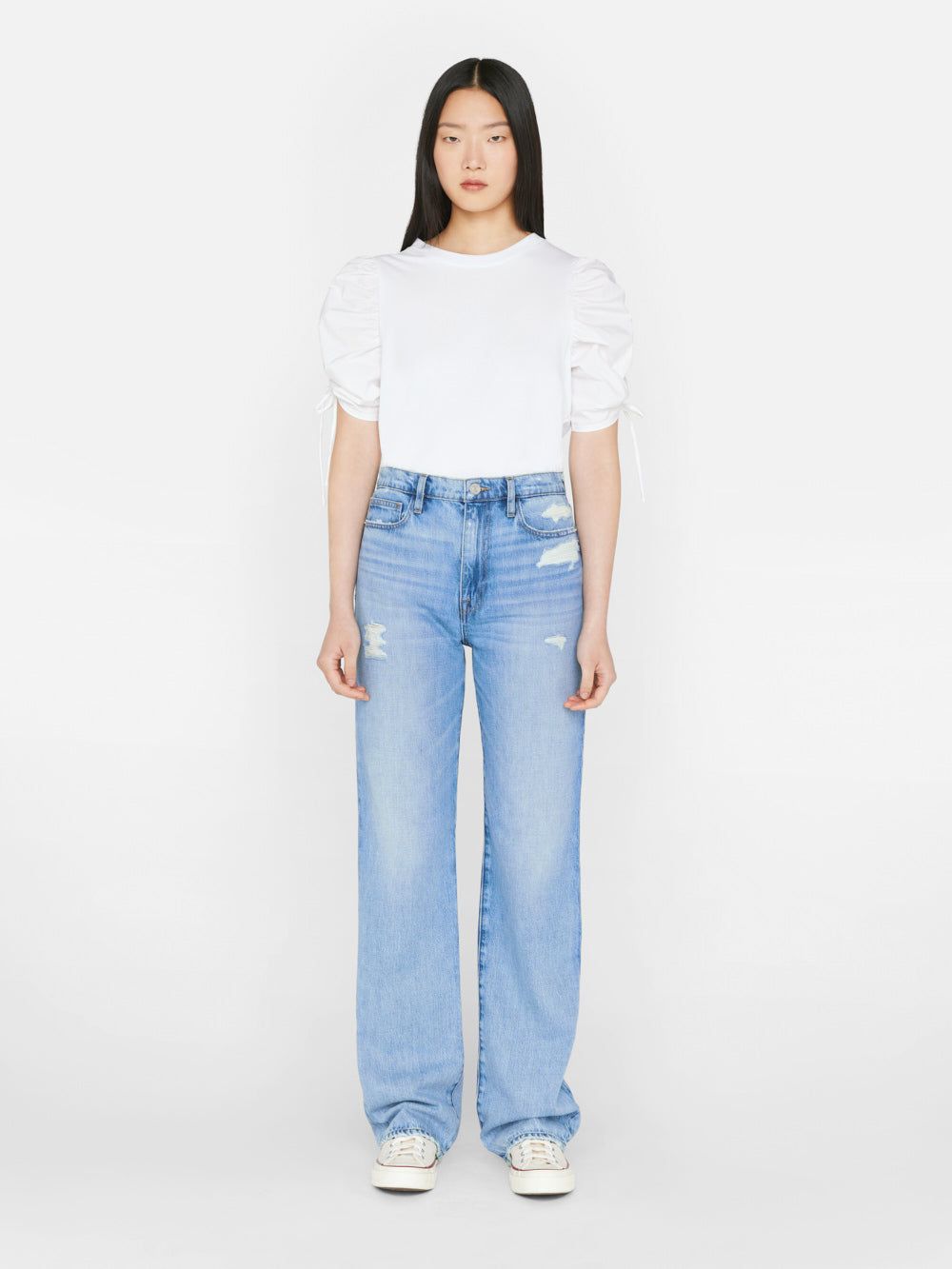 Ruched Tie Sleeve Tee -- Blanc sold by Frame Denim product image thumbnail 3